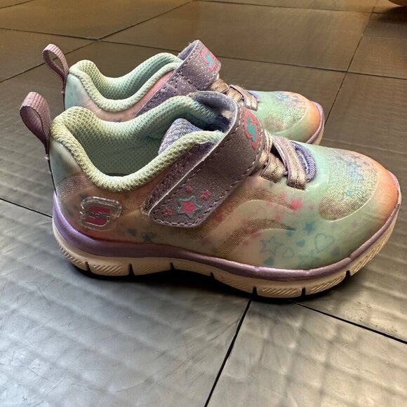SKECHERS SPORT GIRLS PINK AND PURPLE SNEAKERS SHOES SIZE 6 - Picture 1 of 7